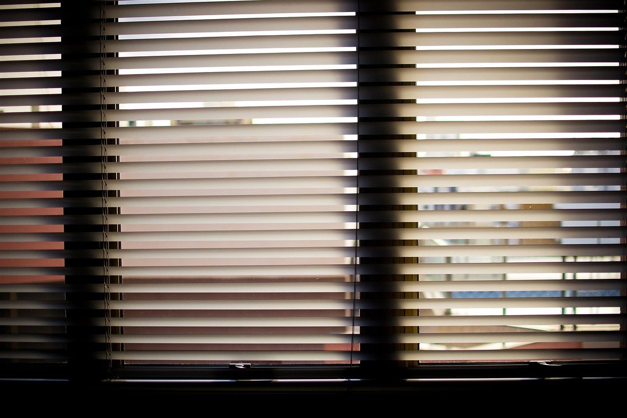 window blinds, office, office window